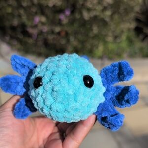 Pink/ Blue Plush Baby Axolotl Plushie